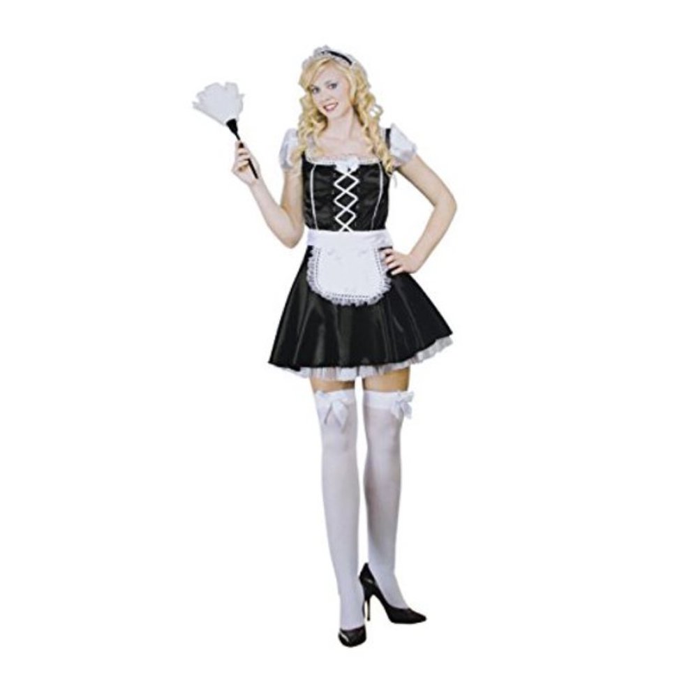 French Maid Halloween Costume, Women's 8-10 - Includes Headband, Dress, & Apron